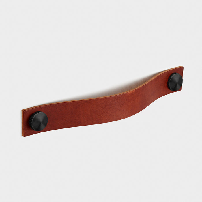 Leather Cabinet Pulls with Brass Studs - 160mm – product view 7