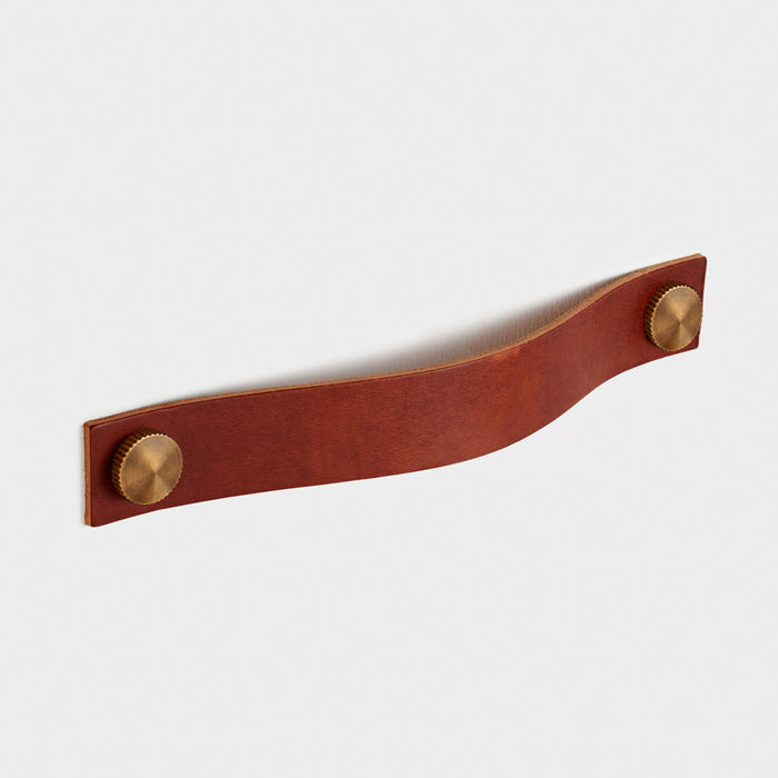 Leather Cabinet Pulls with Brass Studs - 160mm – product view 8