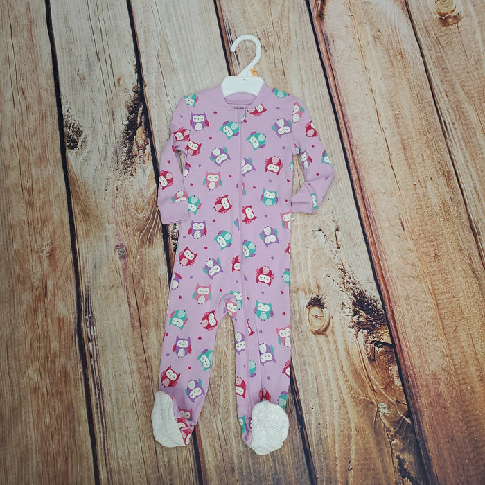 Little Me Owl Zip Front Onesie