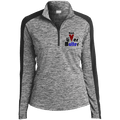 LST397 Ladies' Electric Heather Colorblock 1/4-Zip Pullover