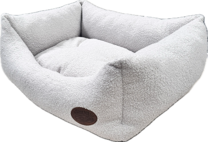 Luxury Teddy Dog Bed - Plush Boucle Puppy Bed with Padded Sides - Dog Bed for dogs Snug and Cosy Pets
