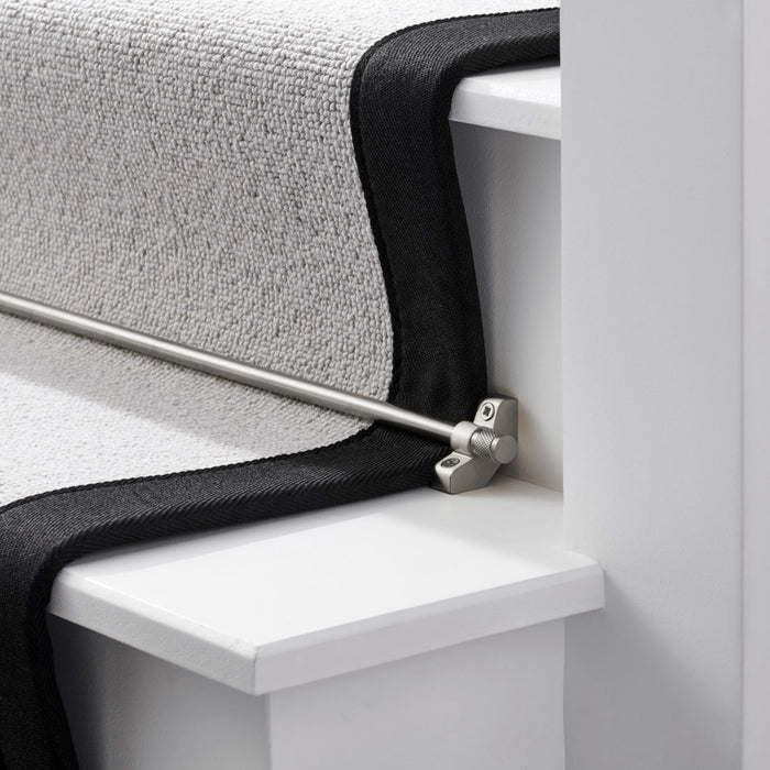 Made to Measure Brass Stair Carpet Runner Rods in Silver – product view 2