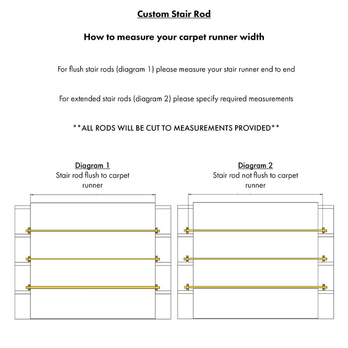 Made to Measure Brass Stair Carpet Runner Rods in Antique Gold – product view 7