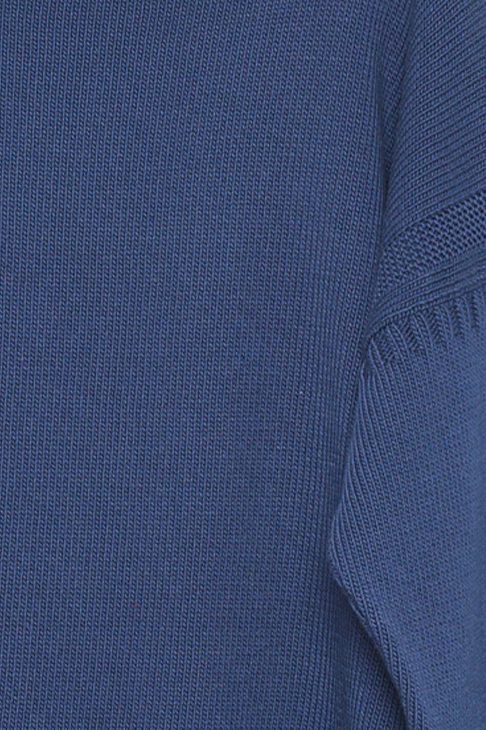 Marine Blue Cotton Guernsey Jumper