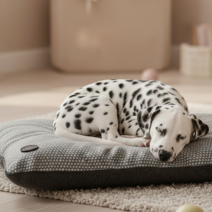 Mocha Polka Dot Dog Lounger - Washable Pet Bed with Removable Cover - Dog Beds & Loungers for dogs Snug and Cosy Pets