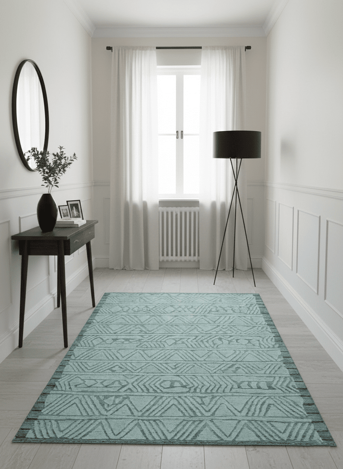 Modern Geometrical Silver and Gray Chevron Design Hand Carved wool Rug - The Rug Decor