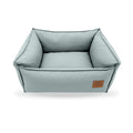 Monza Faux Leather Dog Bed – Rectangle Box Bed in Blue & Grey | Snug & Cosy Pets - Dog Bed for dogs Snug and Cosy Pets