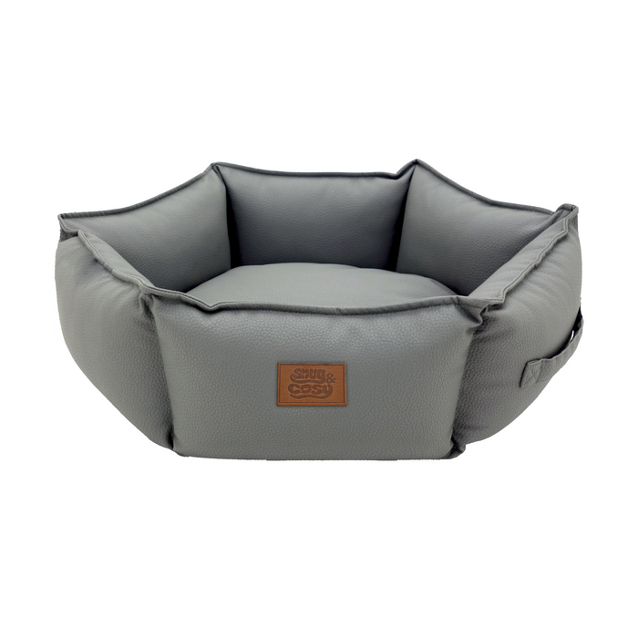 Monza Faux Leather Hexagon Dog Bed – Luxurious Comfort for Your Dog - Dog Bed for dogs Snug and Cosy Pets