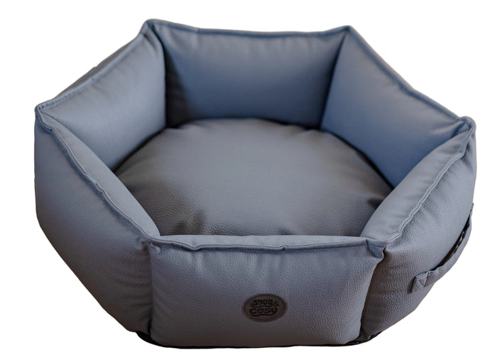 Monza Faux Leather Hexagon Dog Bed – Luxurious Comfort for Your Dog - Dog Bed for dogs Snug and Cosy Pets