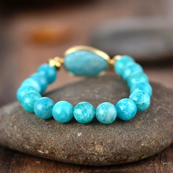 Natural Amazonite Beaded Bracelet