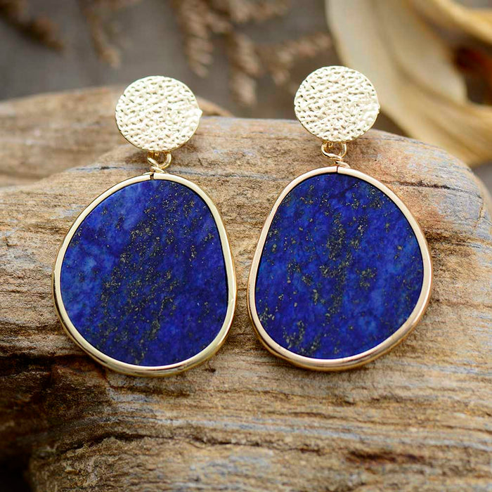 Natural Lapis Lazuli Bold Earrings