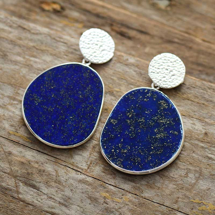 Natural Lapis Lazuli Bold Earrings