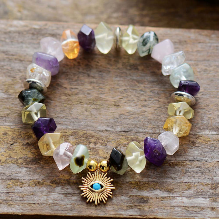 Natural Mixed Quartz Crystals Bracelet