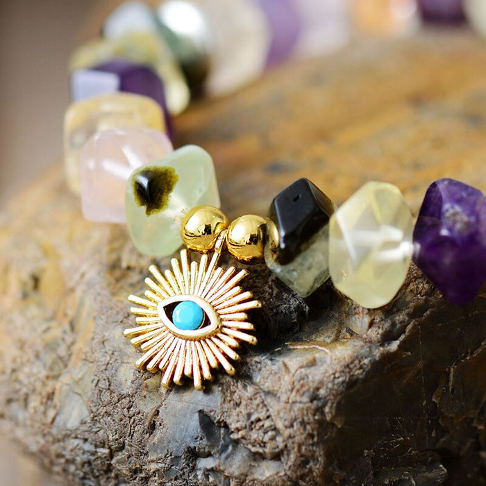 Natural Mixed Quartz Crystals Bracelet