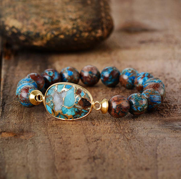 Natural Ocean Jasper Beaded Bracelet