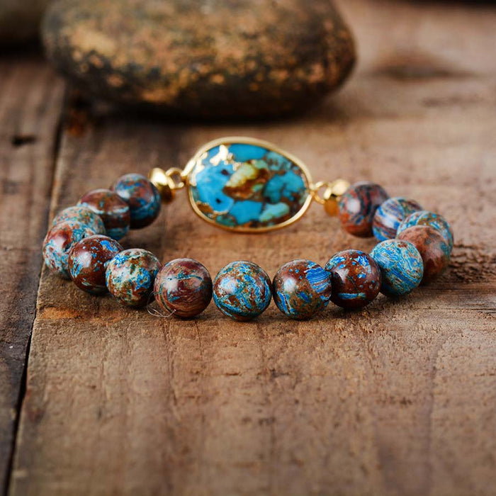 Natural Ocean Jasper Beaded Bracelet
