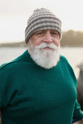Natural Striped Knitted Beanie