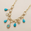 Natural Turquoise Pendants Chunky Chain Choker Necklace