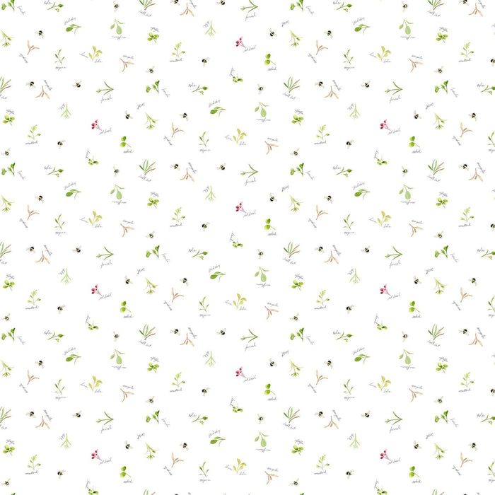 Northcott PLANT WITH LOVE - WHITE MULTI 25222-10