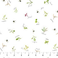 Northcott PLANT WITH LOVE - WHITE MULTI 25222-10