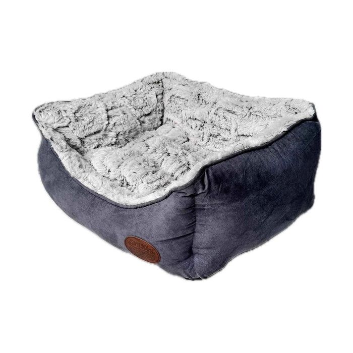Novara Faux Suede Brown Dog Bed with High Sides and Reversible Cushion - Dog Bed for dogs Snug and Cosy Pets