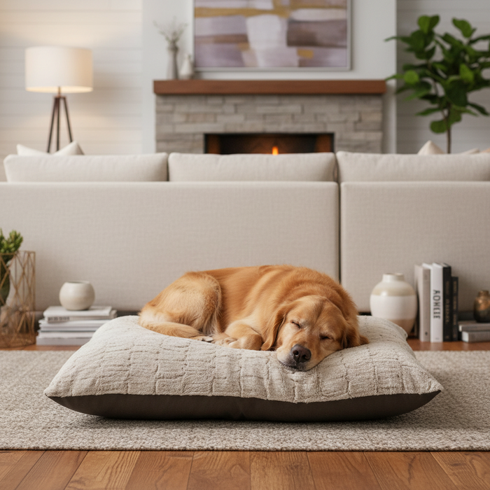 Novara Faux Suede Dog Pet Lounger Cover Only Removable Brown - Luxurious & Durable - Dog Bed Cover for dogs Snug and Cosy Pets