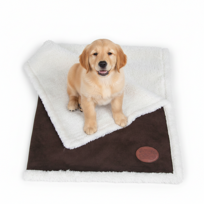 Novara Fleece Lined Pet Blanket – Brown Grey - Pet Blankets for dogs Snug and Cosy Pets