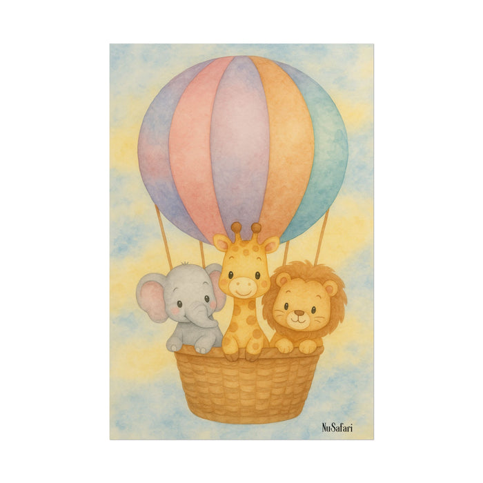 Nusafari Hot Air Balloon Wall Art Nursery Poster Print