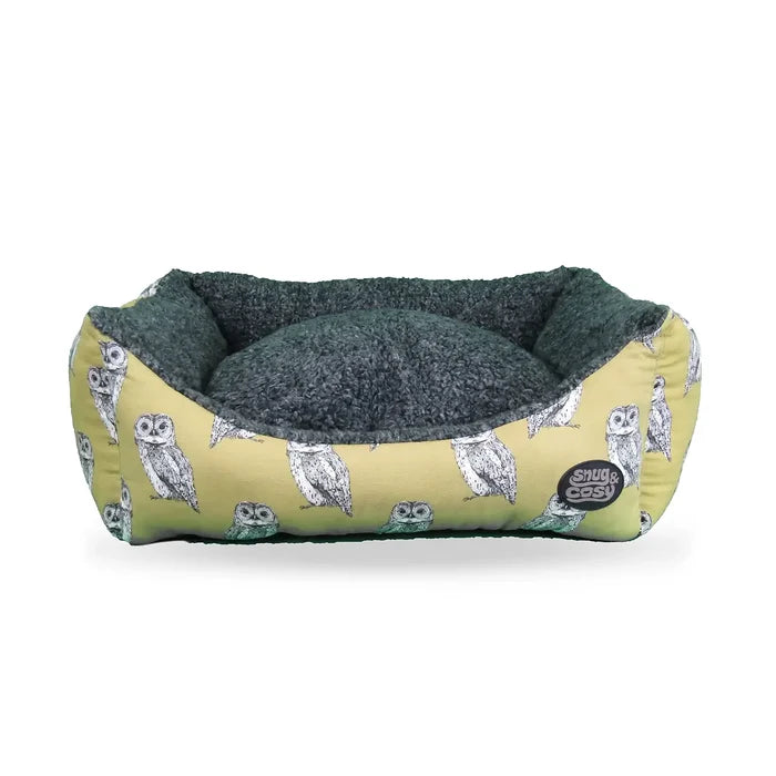 Owl Print Dog Pet Bed - Dog Bed for dogs Snug and Cosy Pets