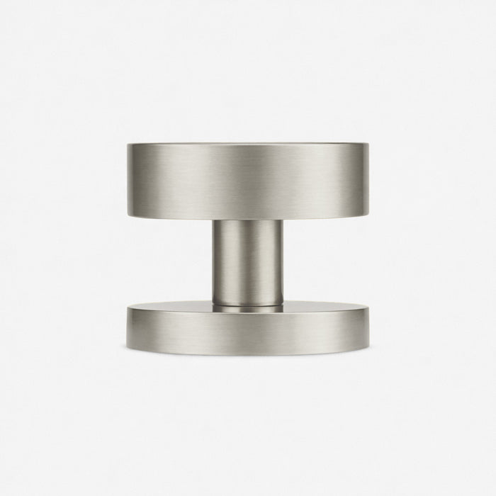 Paintable Mortice Door Knobs in Silver – side view
