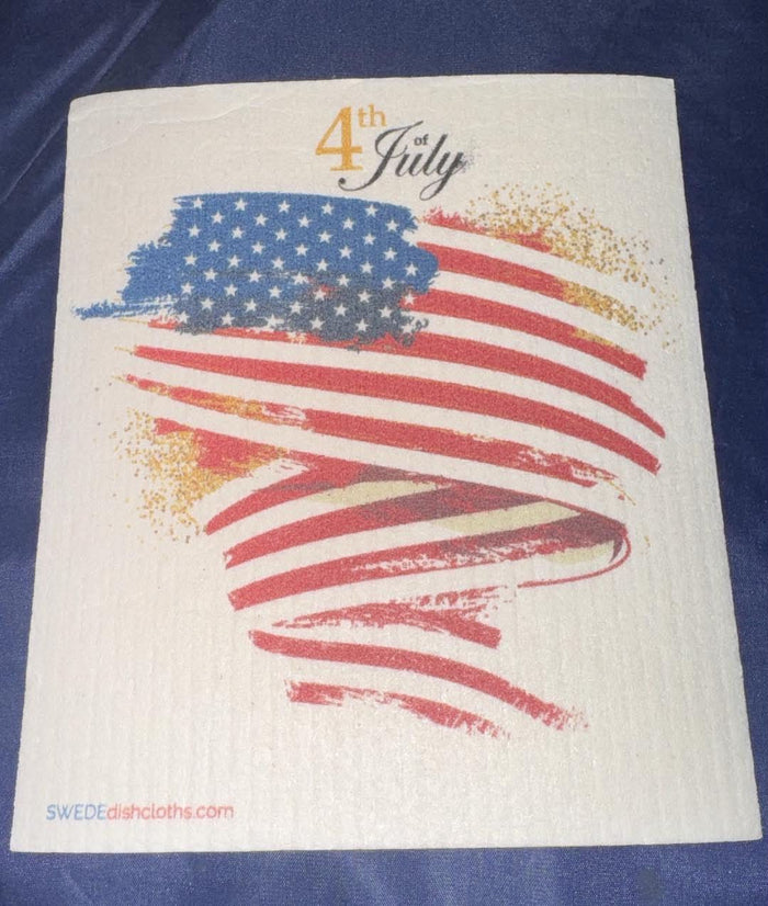 Painted Flag 4th of July Swedish Towel