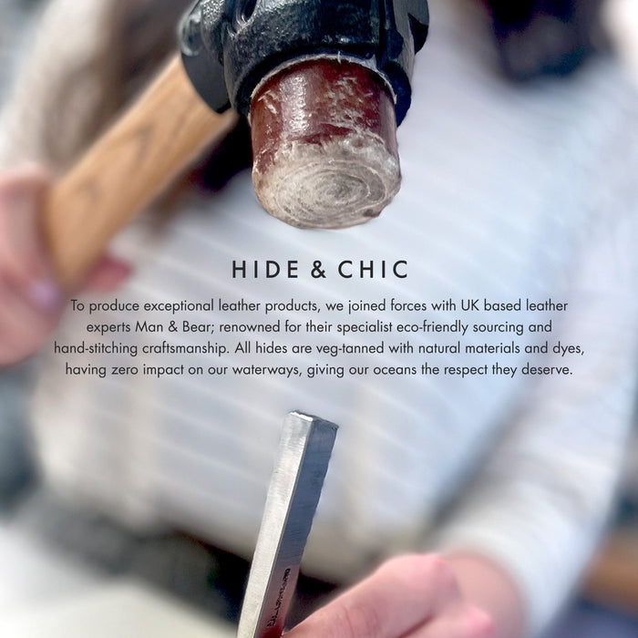 Leather Cabinet Pulls with Studs in Blue - Large – product view 3