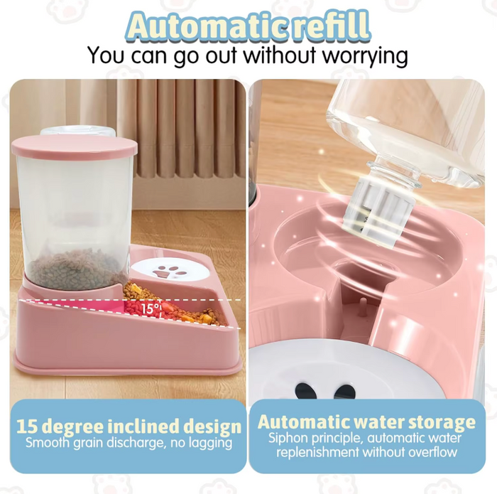 PawServe 2-in-1 Automatic Pet Feeder & Water Dispenser