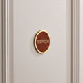 Personalised Name Brass & Leather Door Plaque in Gold