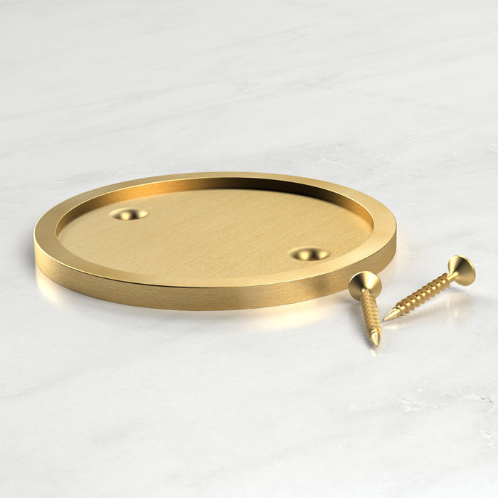 Personalised Name Brass & Leather Door Plaque in Gold – product view 3