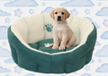 Pisa Oval Dog Bed Pet Puppy Bed in Turquoise - Leather-Feel Wipe-Clean Pet Bed - Pet Beds for dogs Snug and Cosy Pets