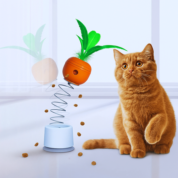 PlayInstinct – Intelligent Cat Toy with Feathers & Treat Dispenser