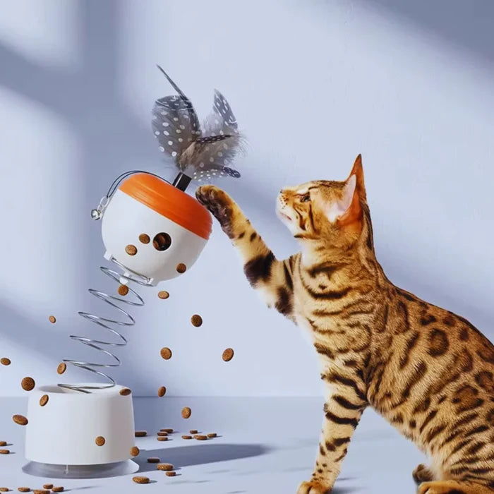 PlayInstinct – Intelligent Cat Toy with Feathers & Treat Dispenser