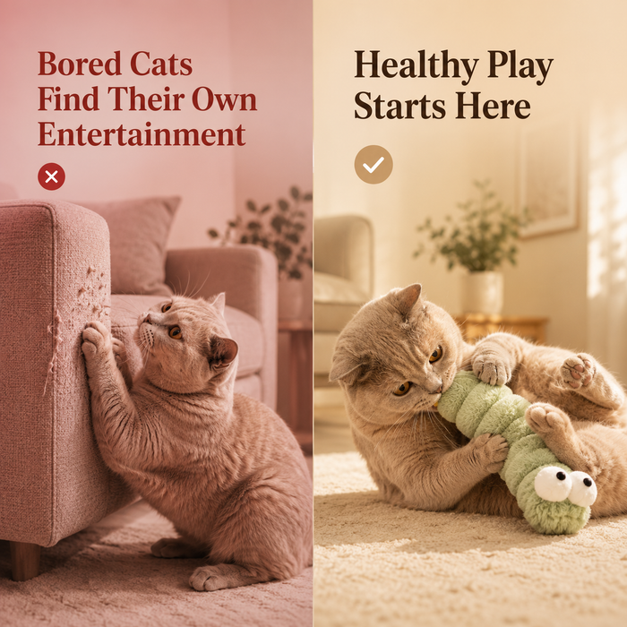 Plush Caterpillar Cat Toy
