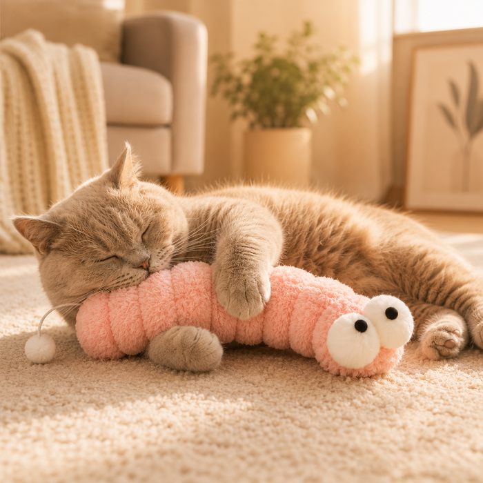 Plush Caterpillar Cat Toy