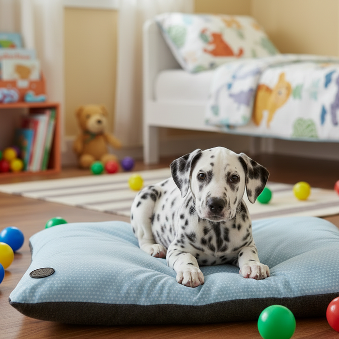 Polka Dot Lounger Light Blue (Cover Only) - for dogs Snug and Cosy Pets