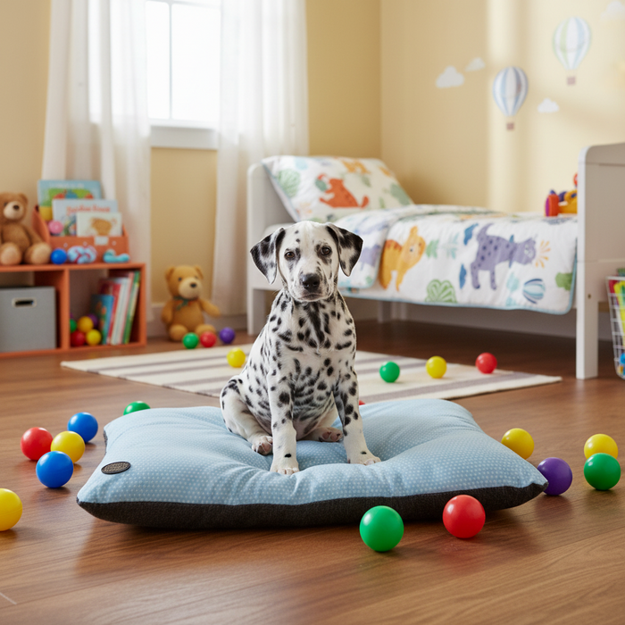 Polka Dot Lounger Light Blue – Cozy Comfort for Your Pet - for dogs Snug and Cosy Pets