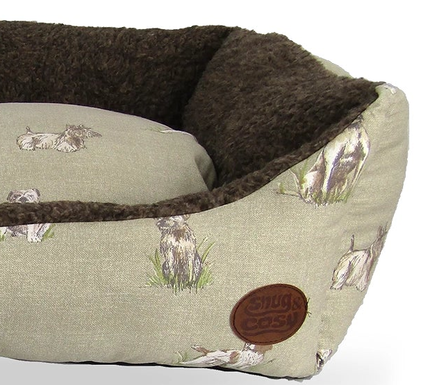 Pooch Print Bed - Luxury Dog Bed for Ultimate Comfort - Dog Beds & Loungers for dogs Snug and Cosy Pets