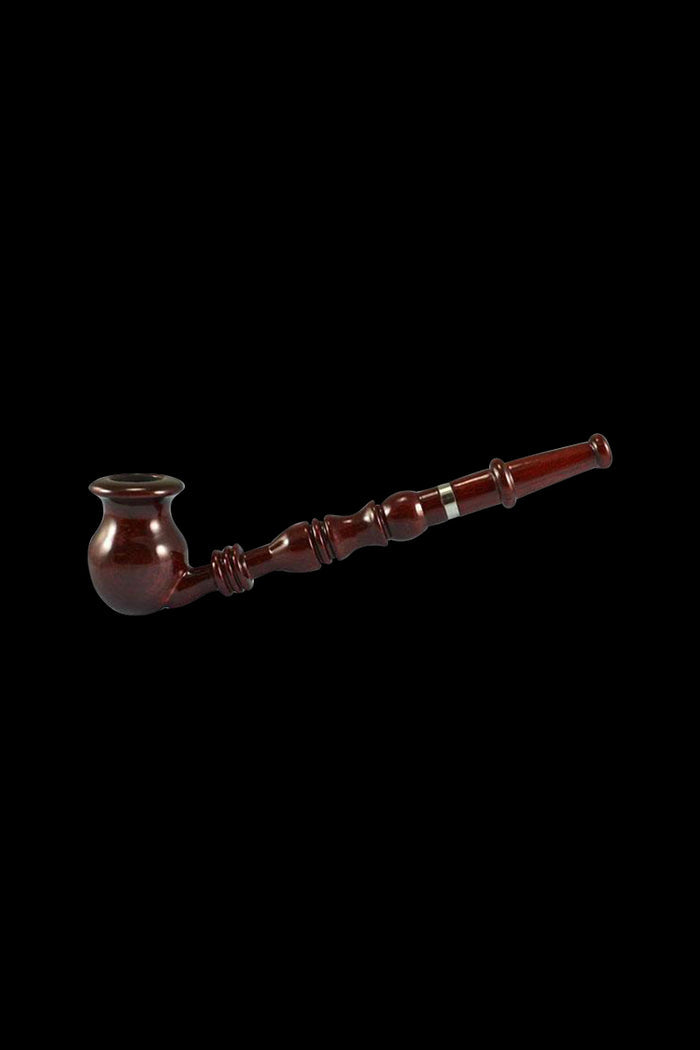 A side view of the Pulsar Churchwarden Rosewood Pipe, showcasing its smooth, dark wood finish and classic, elongated bowl.