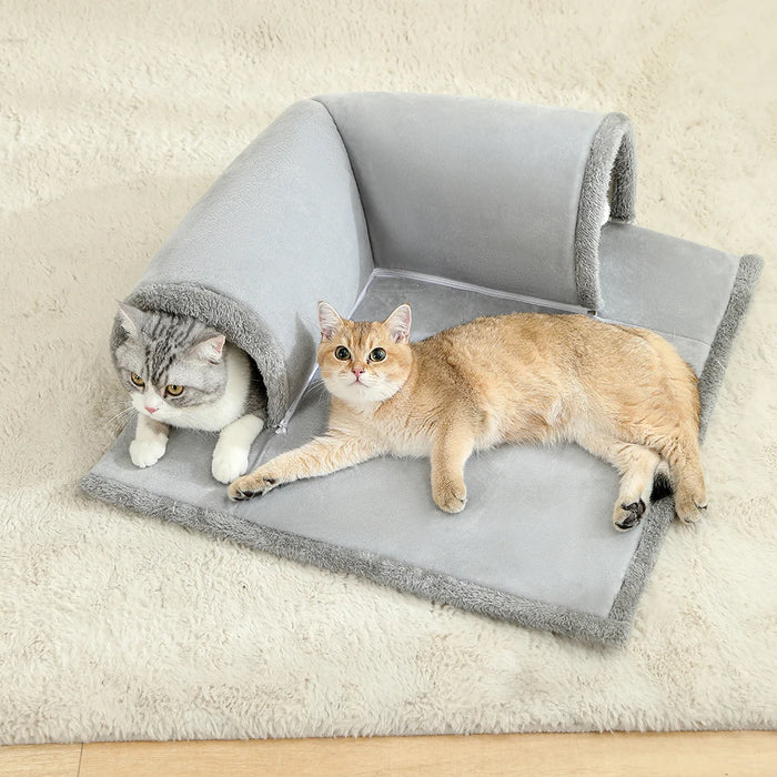 PurrHaven Cozy Cat Tunnel Bed