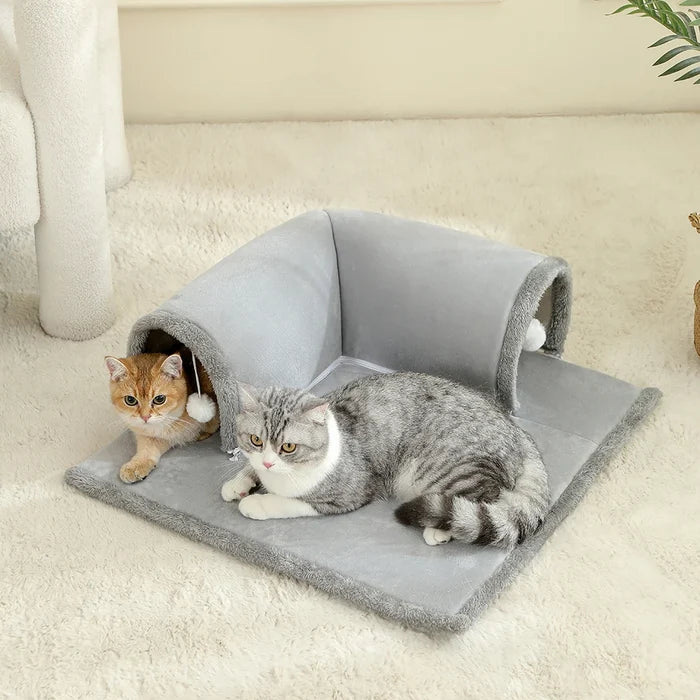 PurrHaven Cozy Cat Tunnel Bed