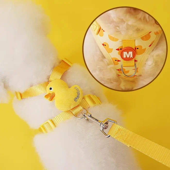 Quacky-Cute Adjustable Dog Harness & Leash Set