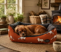 Fox Print Dog Bed - Cozy, Stylish, and Comfortable Canine Comfort - Dog Bed for dogs Snug and Cosy Pets