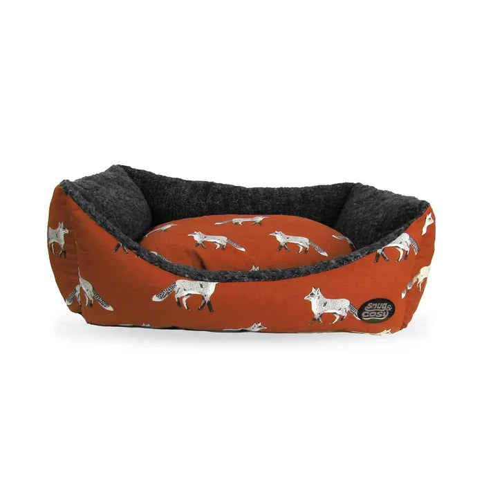 Fox Print Dog Bed - Cozy, Stylish, and Comfortable Canine Comfort - Dog Bed for dogs Snug and Cosy Pets