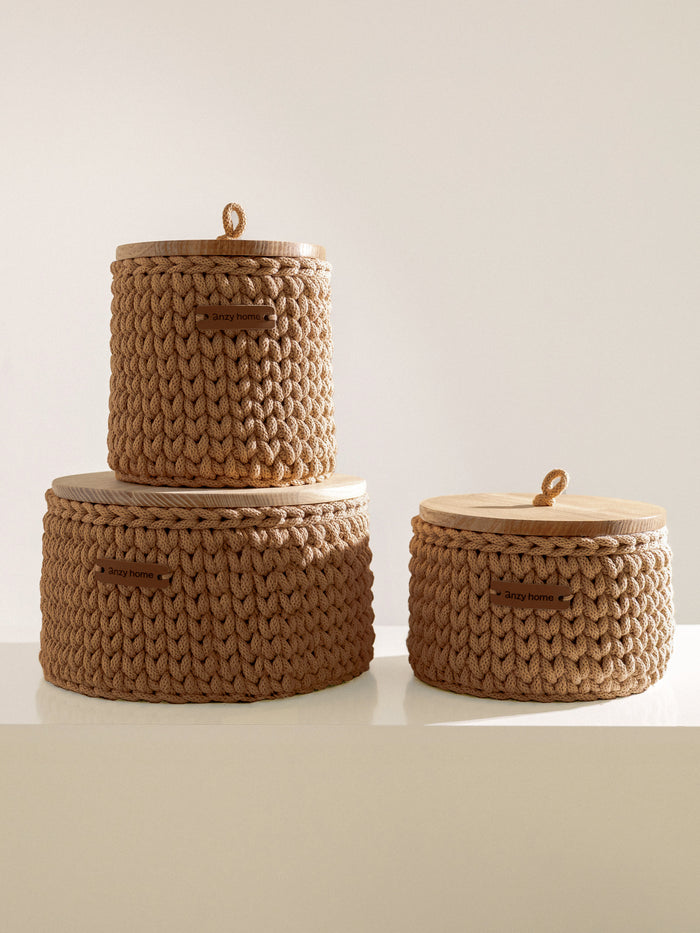 Caramel / Set of 3 baskets